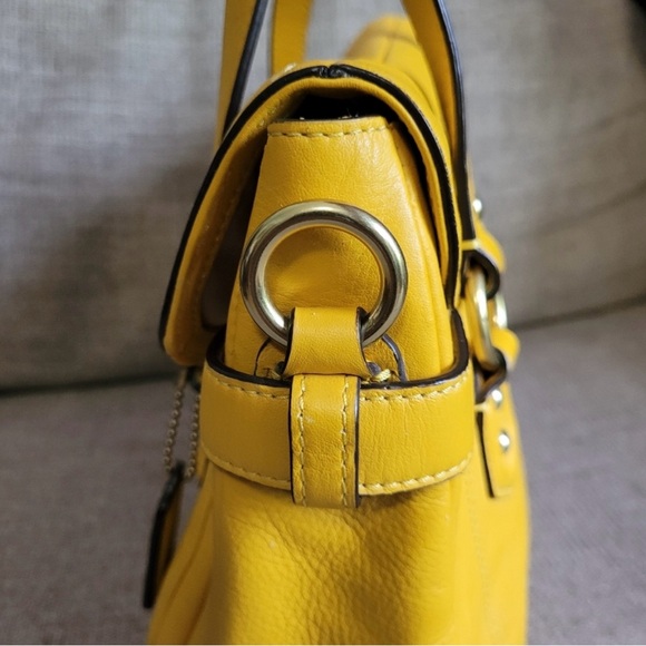 Coach Vibrant Yellow Leather Satchel - Picture 3 of 11